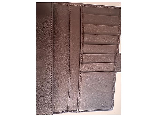 Cartera Gucci de cuero marrón con monograma y cierre de corazón Castaño - vista 6
