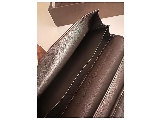 Cartera Gucci de cuero marrón con monograma y cierre de corazón Castaño - vista 8