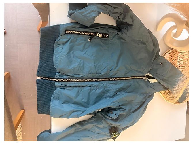 Giacca bomber Stone Island blu petrolio - vista 3