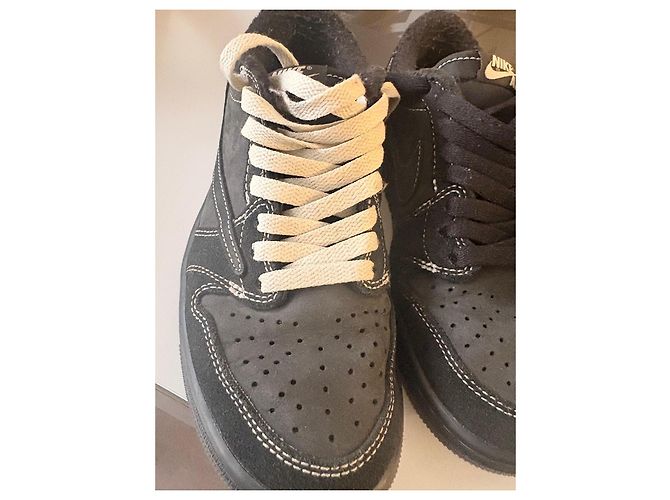 Sneakers Nike Air Jordan 1 Low Travis Scott Nero Bianco - vista 2