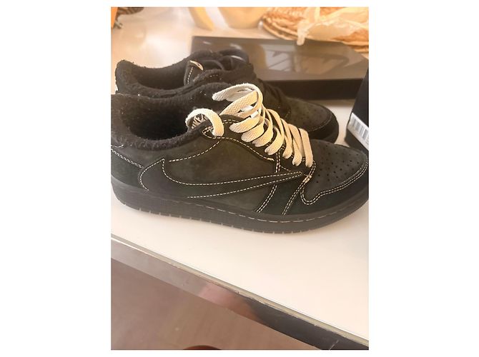 Sneakers Nike Air Jordan 1 Low Travis Scott Nero Bianco - vista 4