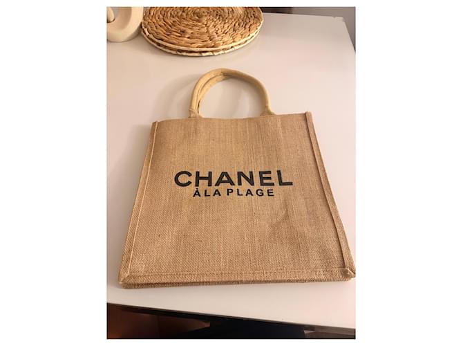 Chanel À La Plage Jute-Shopper Beige - Ansicht 4