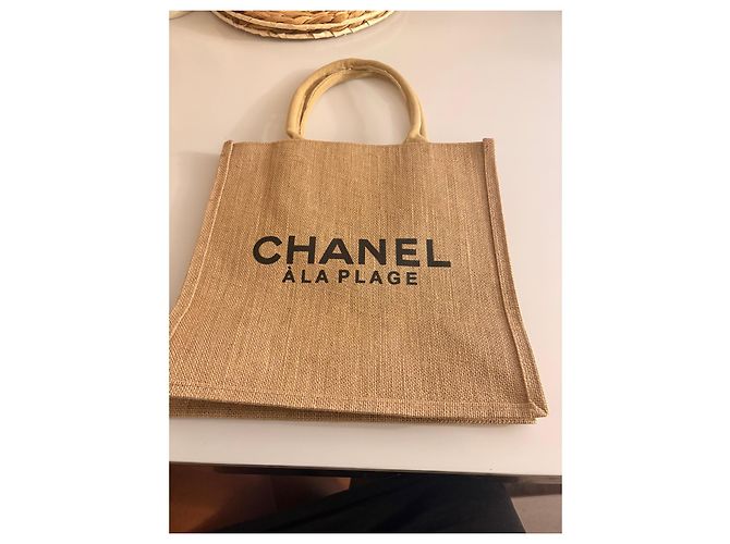 Chanel À La Plage Jute-Shopper Beige - Ansicht 5
