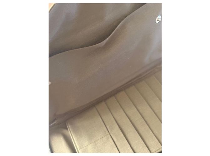Hermès Brown canvas zip-around wallet with contrasting stripe - view 9