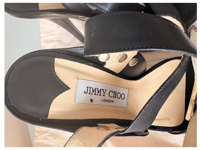 Sandali con tacco Jimmy Choo in pelle e scamosciato neri Nero - vista 6