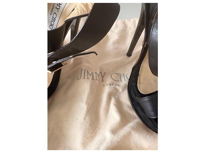 Sandali con tacco Jimmy Choo in pelle e scamosciato neri Nero - vista 8