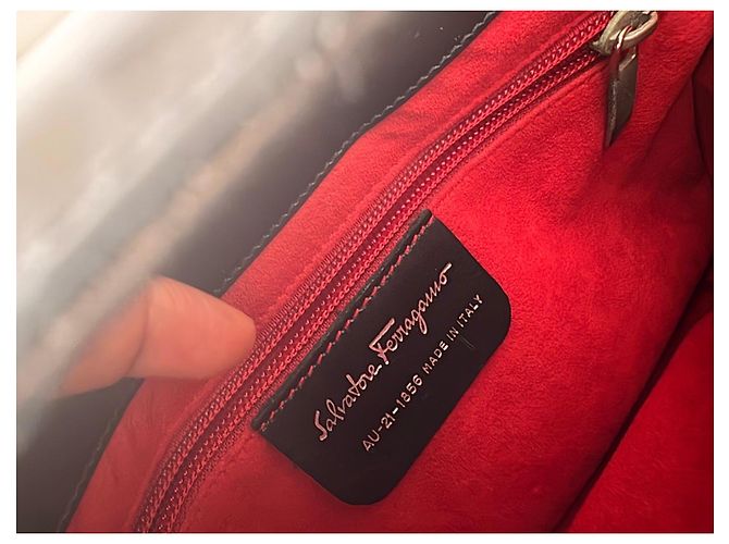 Borsa Gancini in pelle nera Salvatore Ferragamo Nero - vista 10