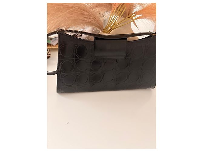 Borsa Gancini in pelle nera Salvatore Ferragamo Nero - vista 7