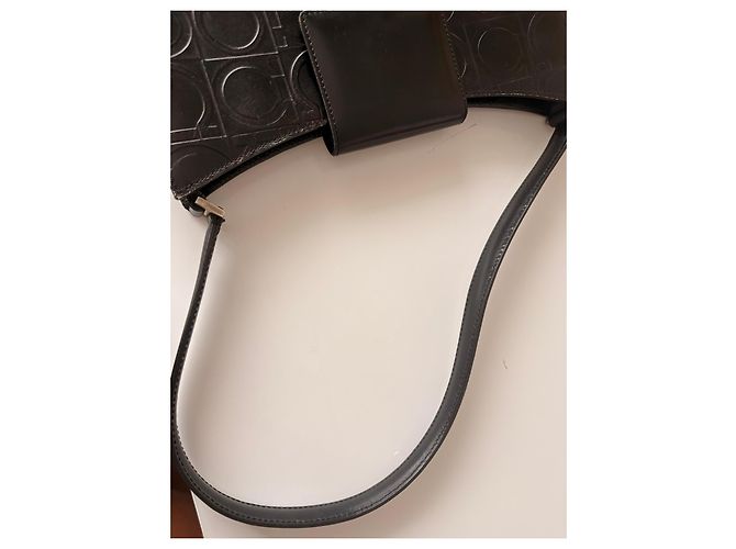 Borsa Gancini in pelle nera Salvatore Ferragamo Nero - vista 8