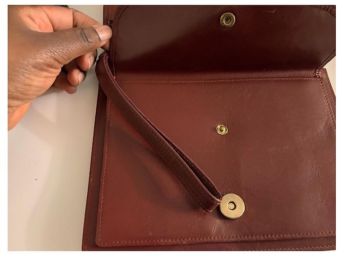 Clutch Cartier de cuero burdeos - vista 3