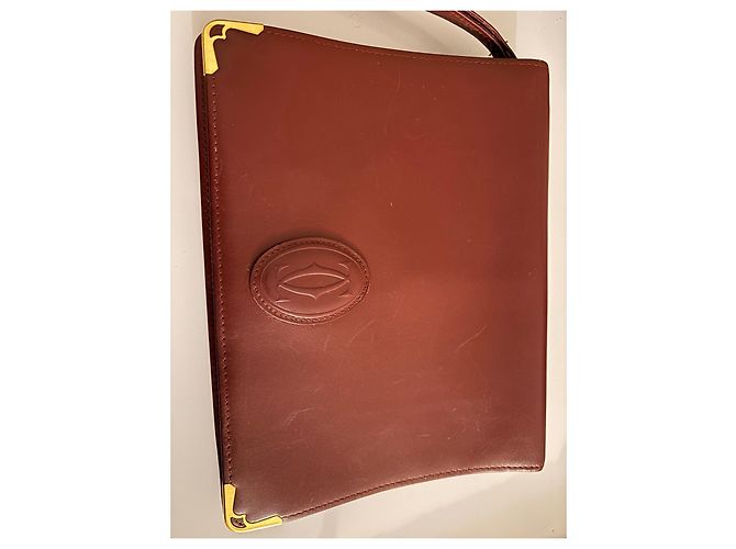 Clutch Cartier de cuero burdeos - vista 6