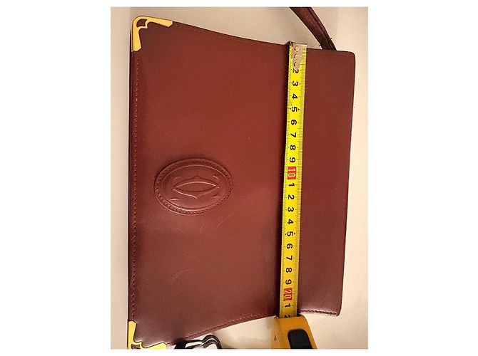 Clutch Cartier de cuero burdeos - vista 7