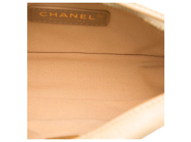 Camera Borsa a tracolla Chanel Beige CC Caviar trapuntato Melody Chain - vista 4