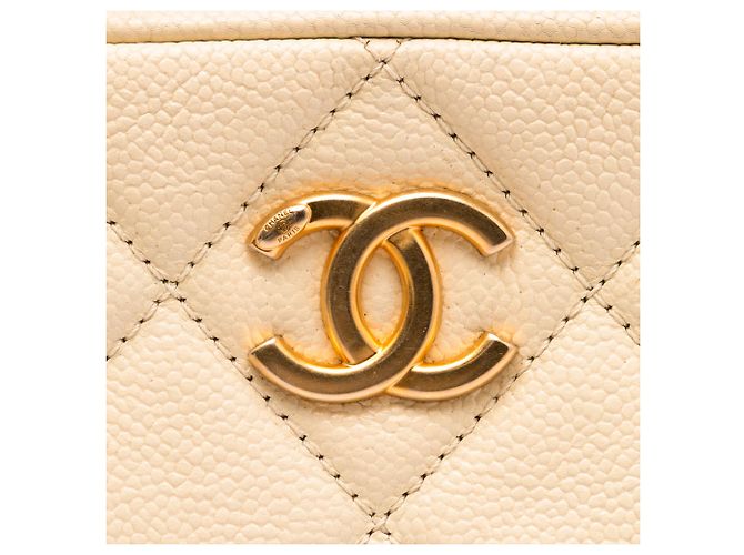 Camera Borsa a tracolla Chanel Beige CC Caviar trapuntato Melody Chain - vista 5