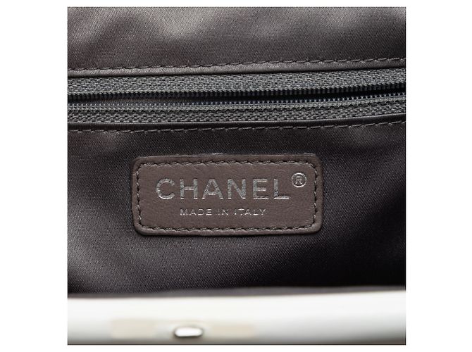Borsa Hobo Chanel White CC Lambskin Rock and Chain Bianco - vista 5