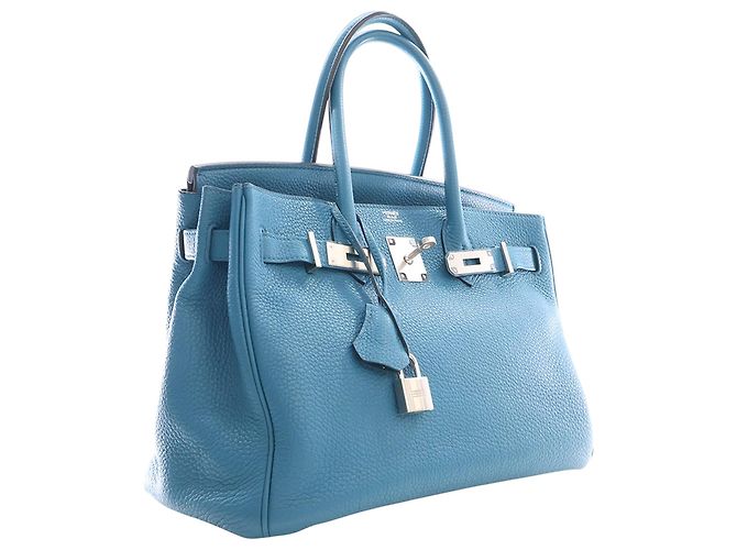 Hermès Blue Togo Birkin Retourne 30 Blu chiaro - vista 11