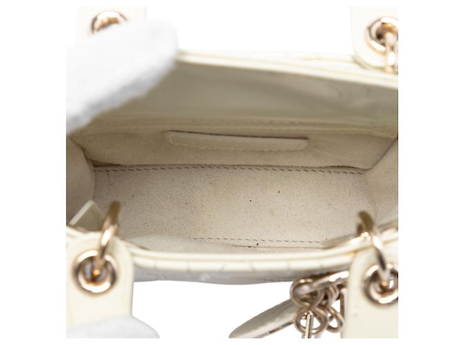Lady Dior en micro charol blanco cannage Crudo - vista 4