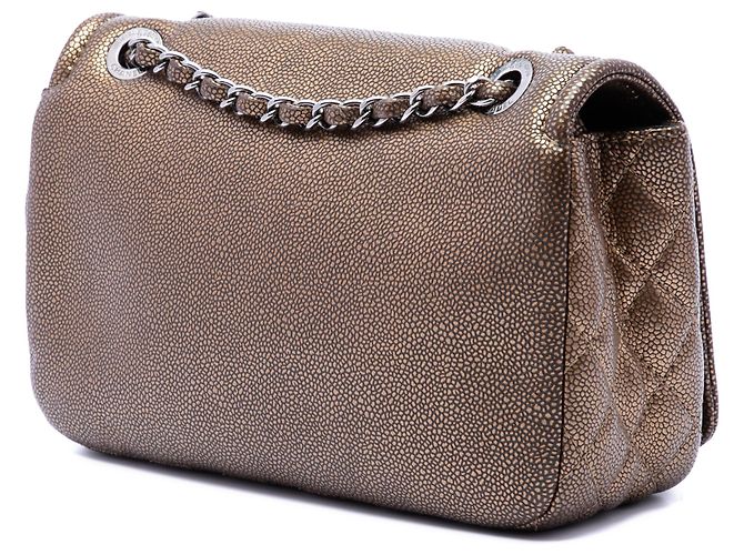 Chanel Brown Small Metallic Caviar CC Timeless Flap Marrom Bronze - vista 2