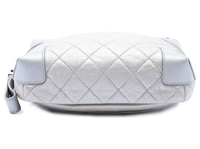 Camera Borsa a tracolla Chanel Silver CC Quilted Metallic Calfskin Street Allure Argento - vista 3