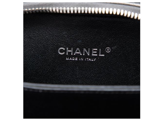 Vanity Beauty Case Chanel Gray Small Metallic Caviar CC Filigree Marrone Grigio antracite - vista 5