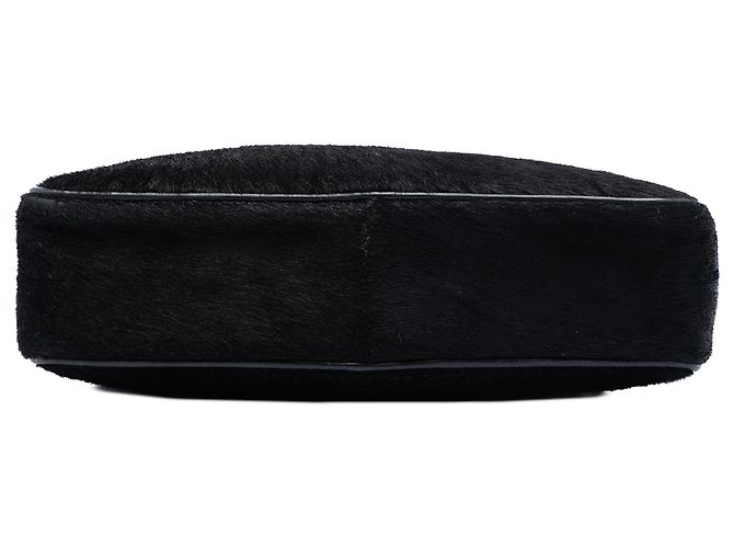 Camera Borsa a tracolla Chanel Black CC in crine di cavallo e pelle con nappa Nero - vista 3