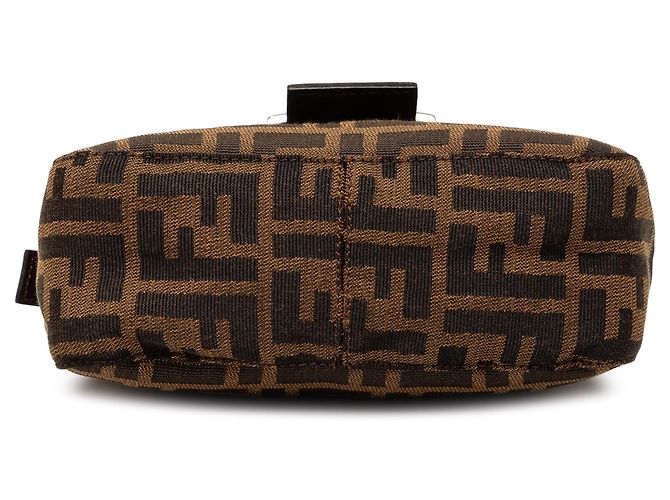 Borsa a tracolla Fendi in tela Zucca marrone - vista 3
