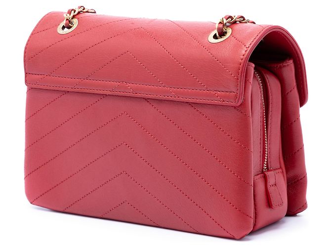 Chanel Red Small CC Chevron Calfskin Envelope Flap Rosso - vista 2