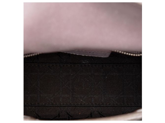 Lady Dior Cannage in agnello iridescente rosa mini - vista 4
