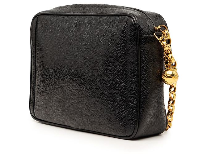 Borsa Camera Chanel Black CC Caviar Front Pocket Bijoux Chain Nero - vista 2