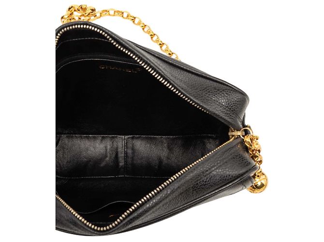 Borsa Camera Chanel Black CC Caviar Front Pocket Bijoux Chain Nero - vista 4