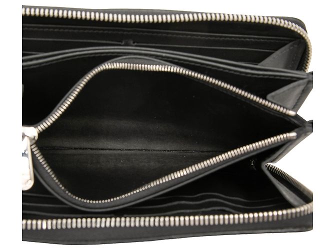 Louis Vuitton Black Monogram Mahina Zippy Long Wallet Schwarz - Ansicht 4