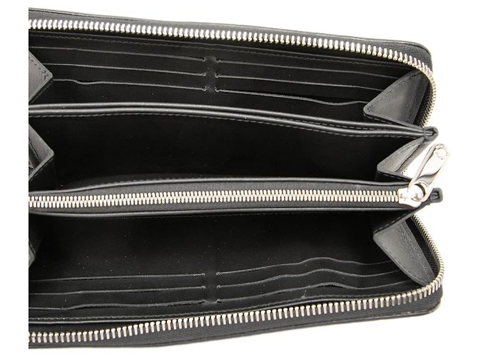 Louis Vuitton Black Monogram Mahina Zippy Long Wallet Schwarz - Ansicht 5