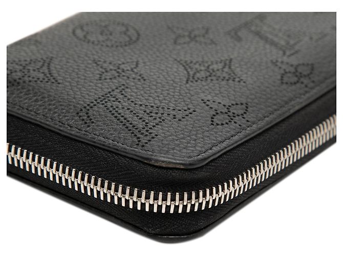 Louis Vuitton Black Monogram Mahina Zippy Long Wallet Schwarz - Ansicht 7