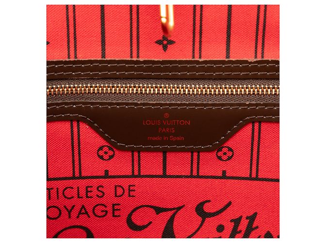 Louis Vuitton Marrone Damier Ebene Neverfull MM - vista 5