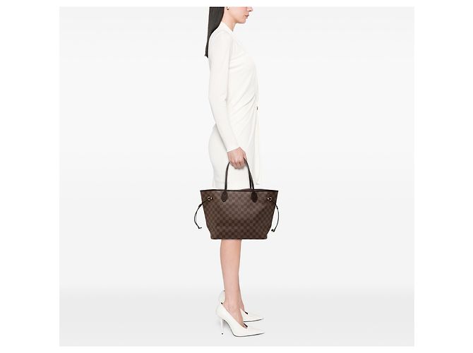 Louis Vuitton Marrone Damier Ebene Neverfull MM - vista 7
