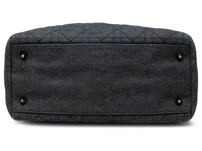 Lady Dior in blauem Cannage-Denim, Größe Medium Marineblau - Ansicht 3