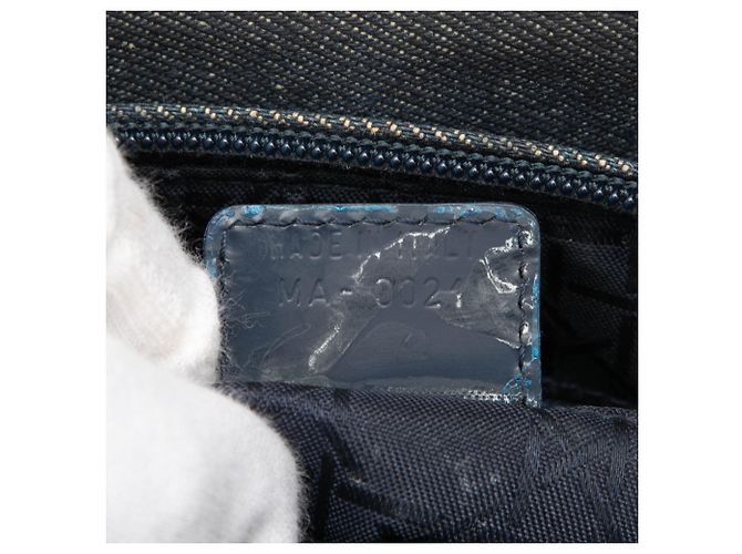 Lady Dior in blauem Cannage-Denim, Größe Medium Marineblau - Ansicht 6