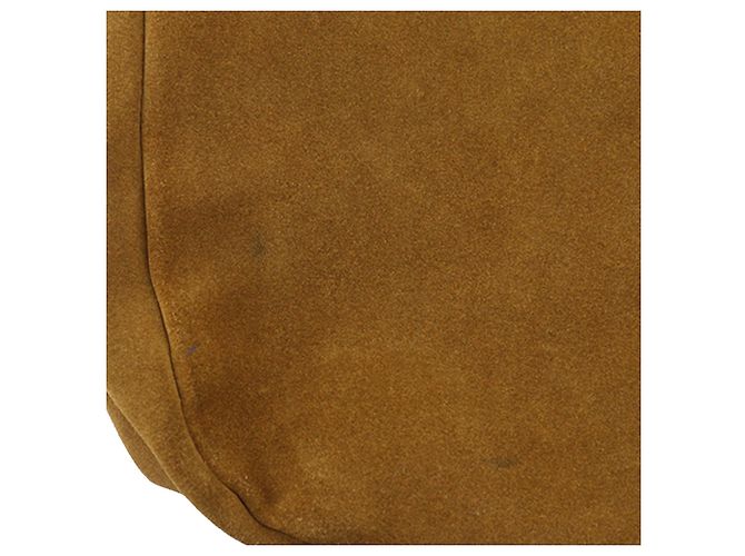 Salvatore Ferragamo Borsa a tracolla Ferragamo in scamosciato marrone con cuciture e nappe - vista 11
