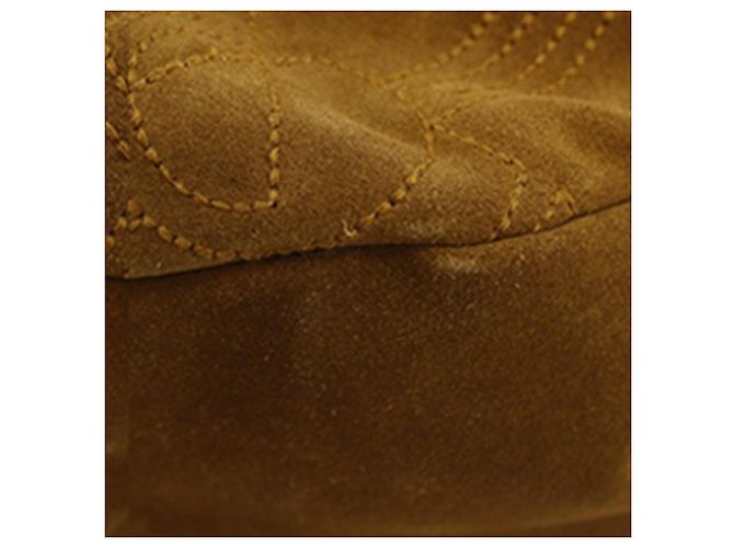 Salvatore Ferragamo Borsa a tracolla Ferragamo in scamosciato marrone con cuciture e nappe - vista 14