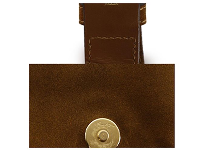 Salvatore Ferragamo Borsa a tracolla Ferragamo in scamosciato marrone con cuciture e nappe - vista 18