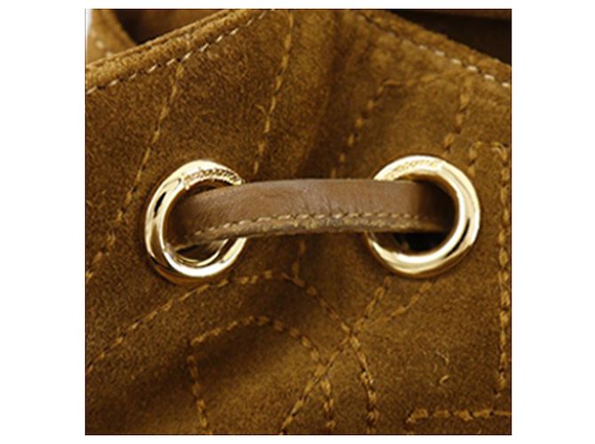 Salvatore Ferragamo Borsa a tracolla Ferragamo in scamosciato marrone con cuciture e nappe - vista 20