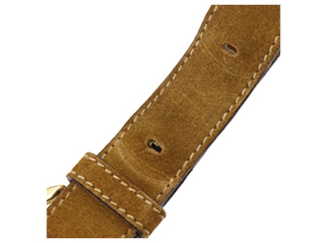Salvatore Ferragamo Borsa a tracolla Ferragamo in scamosciato marrone con cuciture e nappe - vista 24