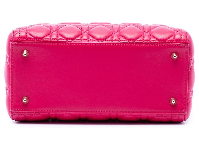 Lady Dior in agnello cannage rosa, misura Medium - vista 3