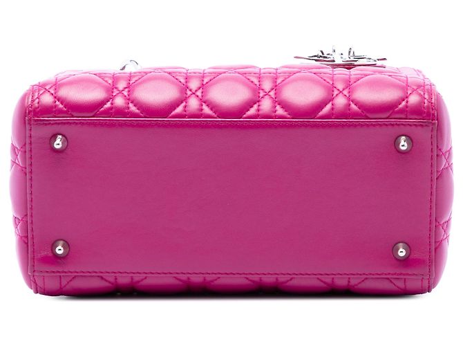 Lady Dior in agnello cannage rosa, misura Medium - vista 3