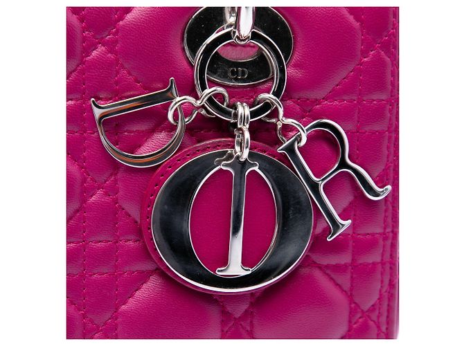 Lady Dior in agnello cannage rosa, misura Medium - vista 5