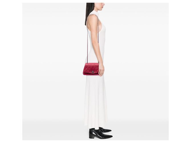Chanel Red Quilted Calfskin CC Curvy Flap Rosso - vista 6