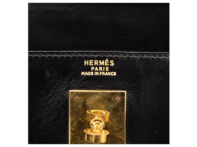 Hermès Black Box Calf Kelly Sellier 32 Nero - vista 5