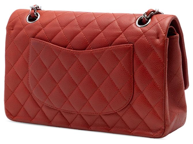 Chanel Red Medium Classic Caviar Double Flap Rosso Bordò - vista 2