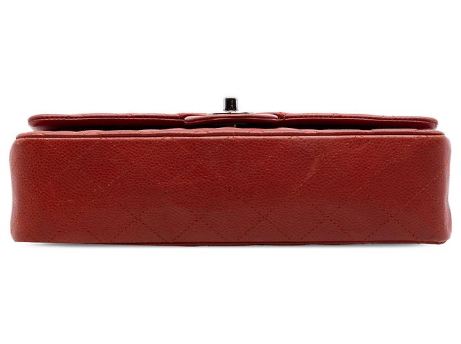 Chanel Red Medium Classic Caviar Double Flap Rosso Bordò - vista 3