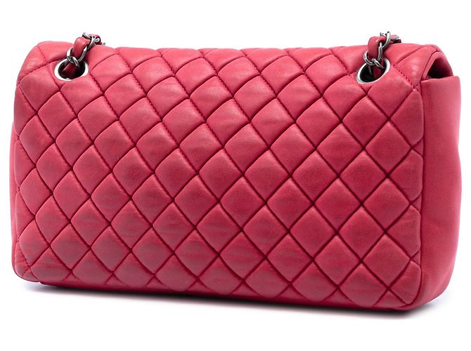Chanel Red Small Quilted Iridescent Calfskin New Bubble Flap Rosso - vista 2
